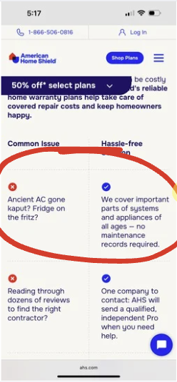 American Home Shield FAQ showing they cover systems and appliances of all ages with no maintenance records required
